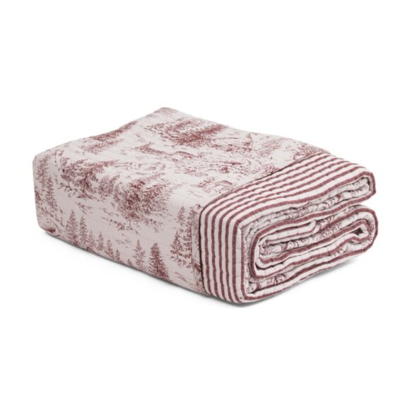 Brooks Brothers Cranberry Lodge Toile Quilt Set - Picture 2 of 3